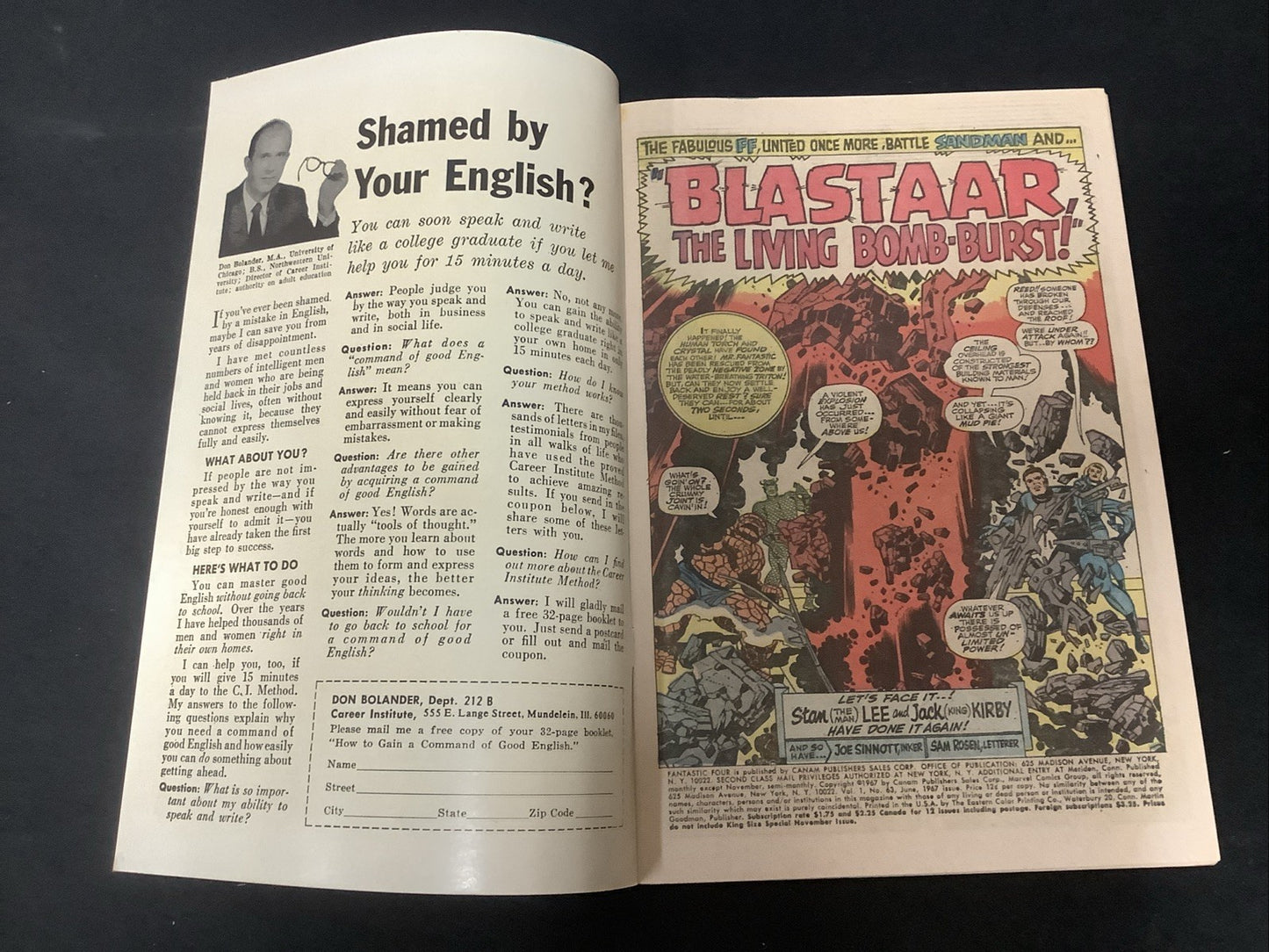 Fantastic Four #63 (Marvel Comics June 1967) F- (5.5) Stan Lee/Jack Kirby