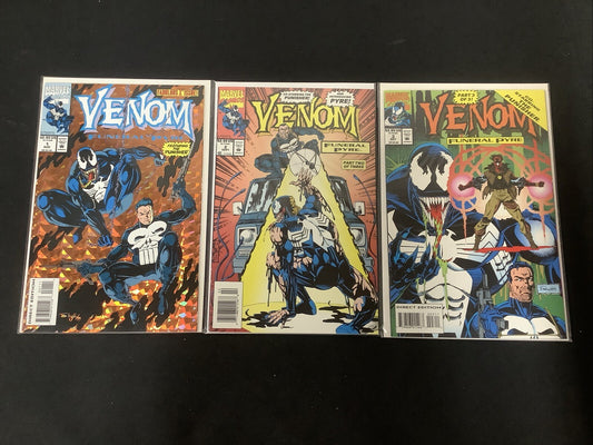 Venom Funeral Pyre #1-3 Complete Mini Series, Marvel, Newsstand #2, Punisher