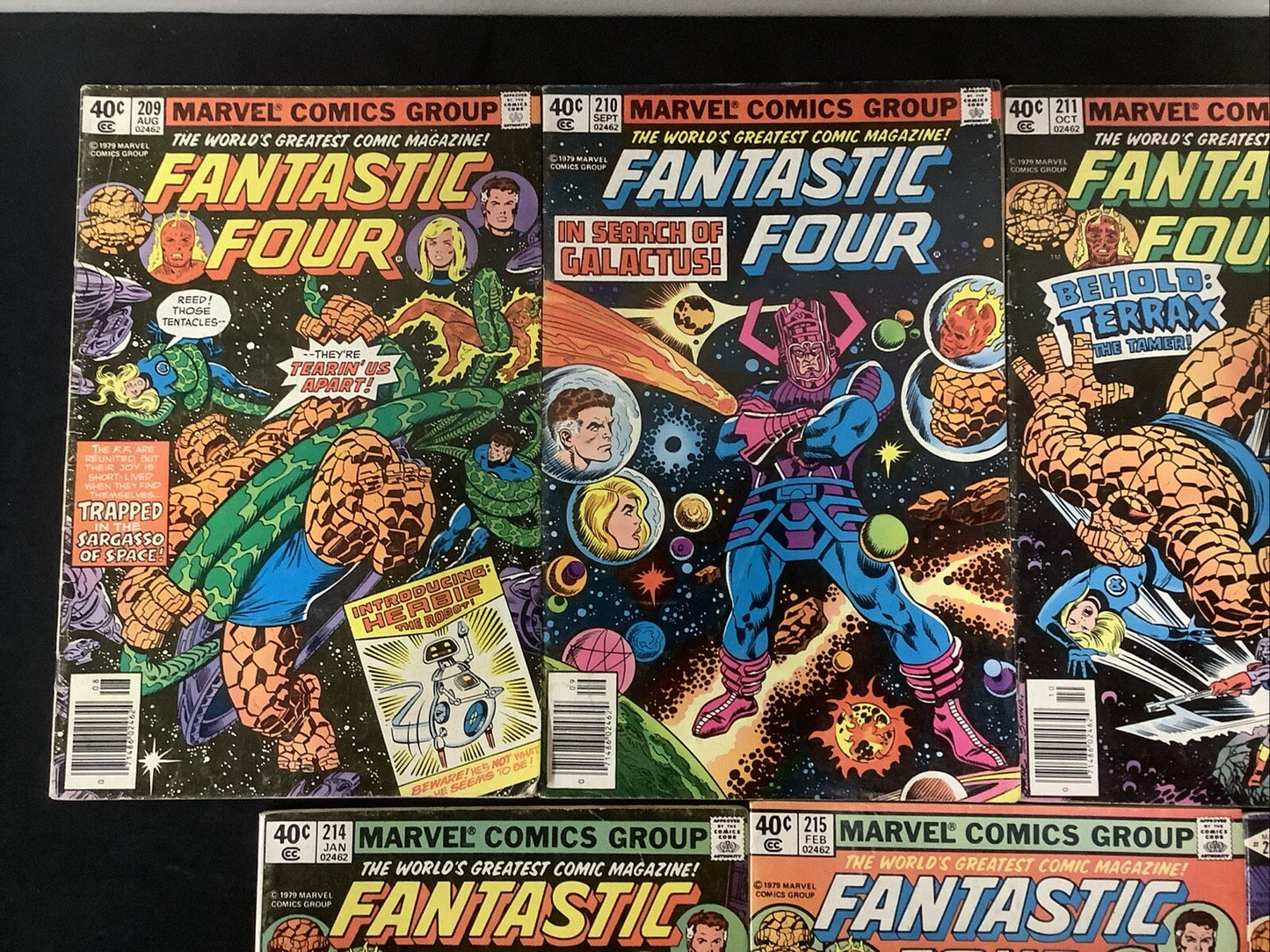 Fantastic Four #209-217 Comic Lot, 1st App HERBIE & TERRAX, John Byrne Interiors