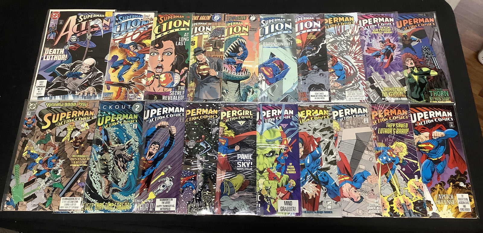 Action Comics #660-716 Comic Lot, DC 1990, Sonic Preview Comic, Doomsday Cameo
