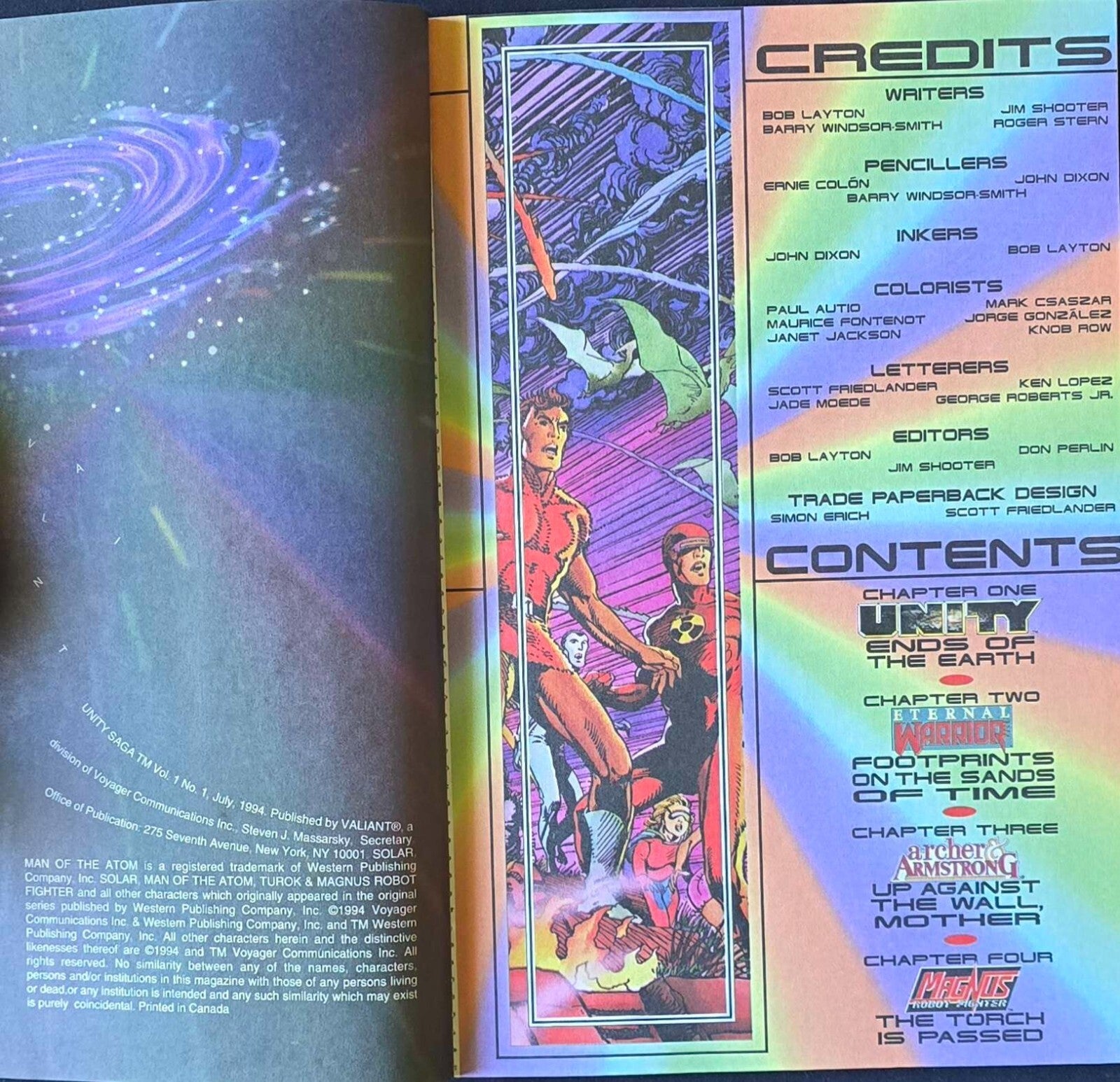 Unity Saga Volumes 1 & 2 - Scarce TPB! 1st Print (Valiant, 1994)
