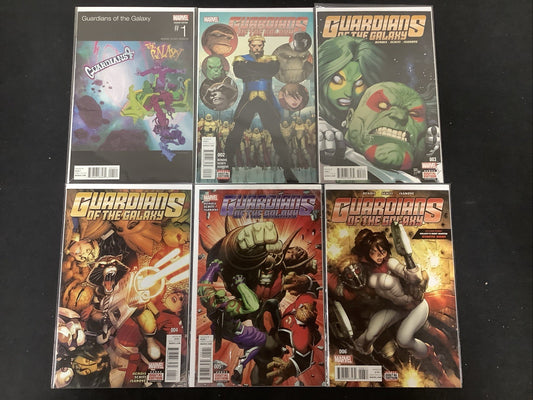 Guardians of the Galaxy #1-6 Comic Lot, Marvel, Hip Hop Variant #1, Art Adams