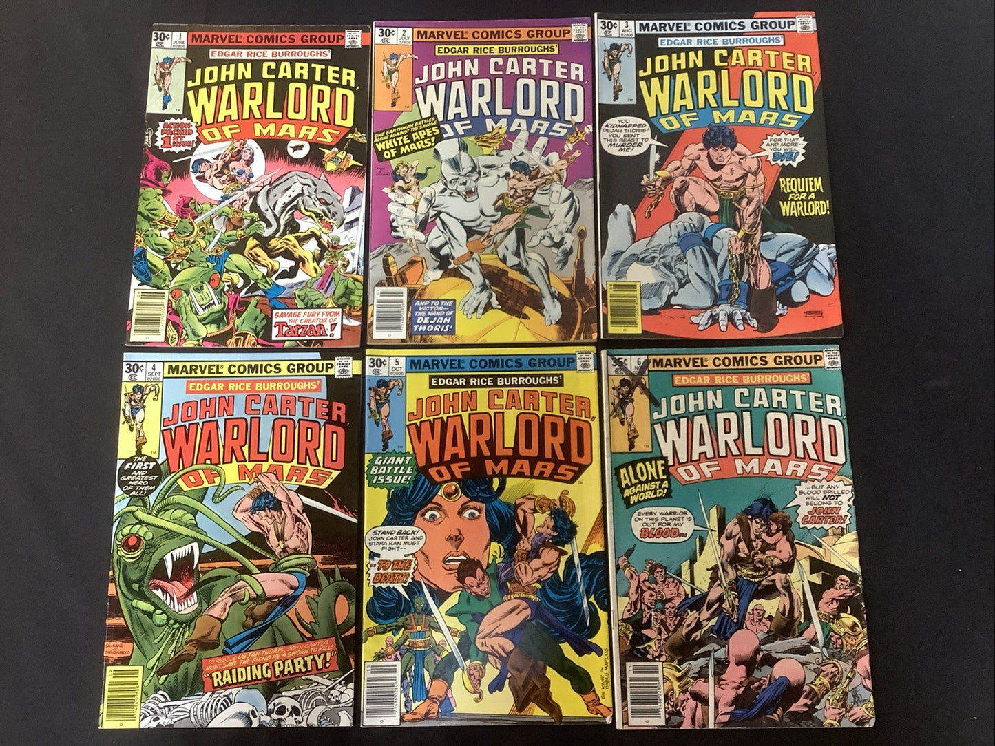 John Carter Warlord of Mars #1-6 Comic Lot, Reader Copies, 1st App John Carter