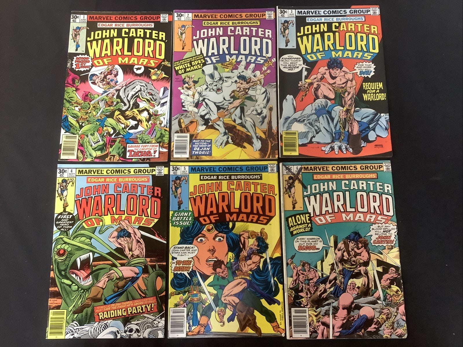 John Carter Warlord of Mars #1-6 Comic Lot, Reader Copies, 1st App John Carter