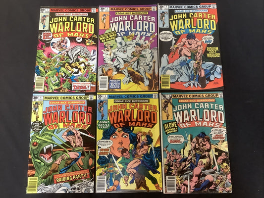 John Carter Warlord of Mars #1-6 Comic Lot, Reader Copies, 1st App John Carter