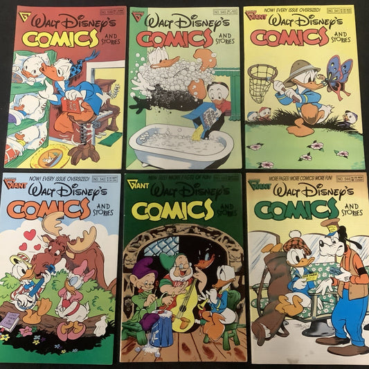Walt Disney's Comics and Stories #539-544 Comic Lot, Gladstone Comics