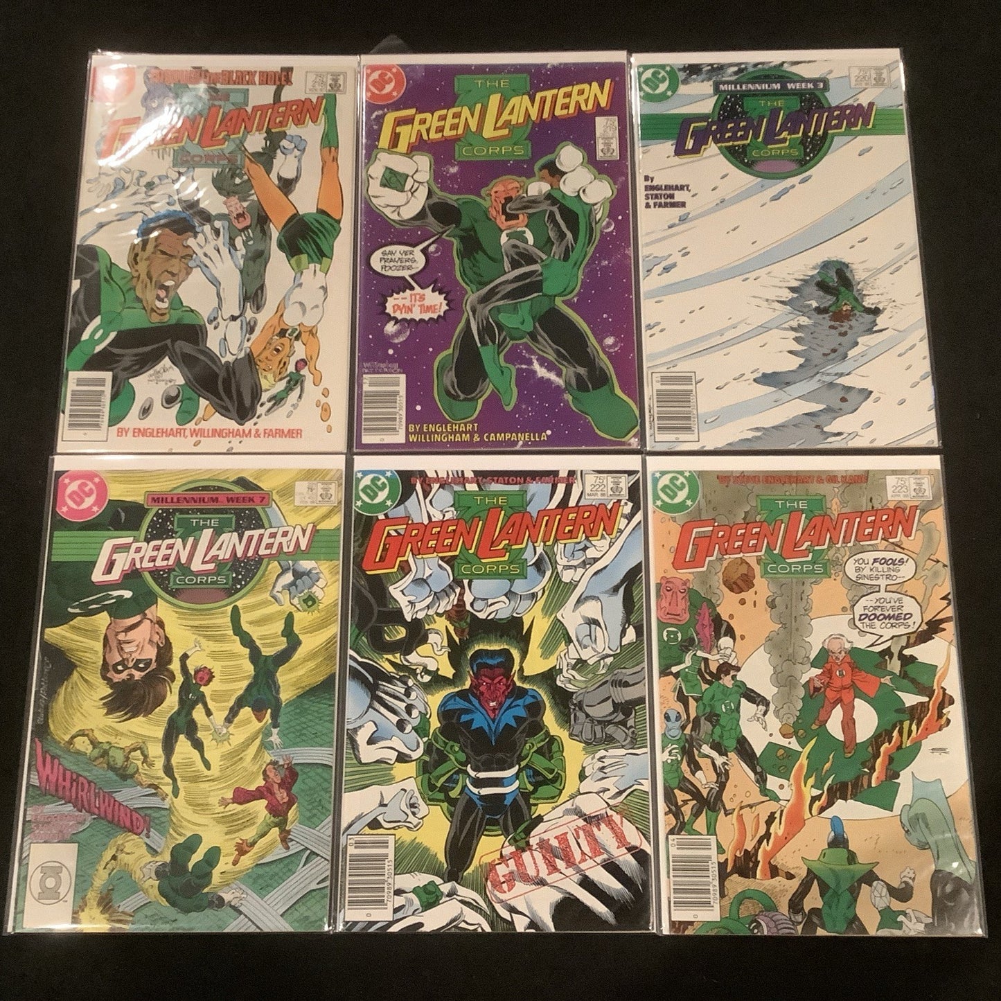 The Green Lantern Corps #218-223 Comic Lot, DC Comics, Steve Englehart, 1988