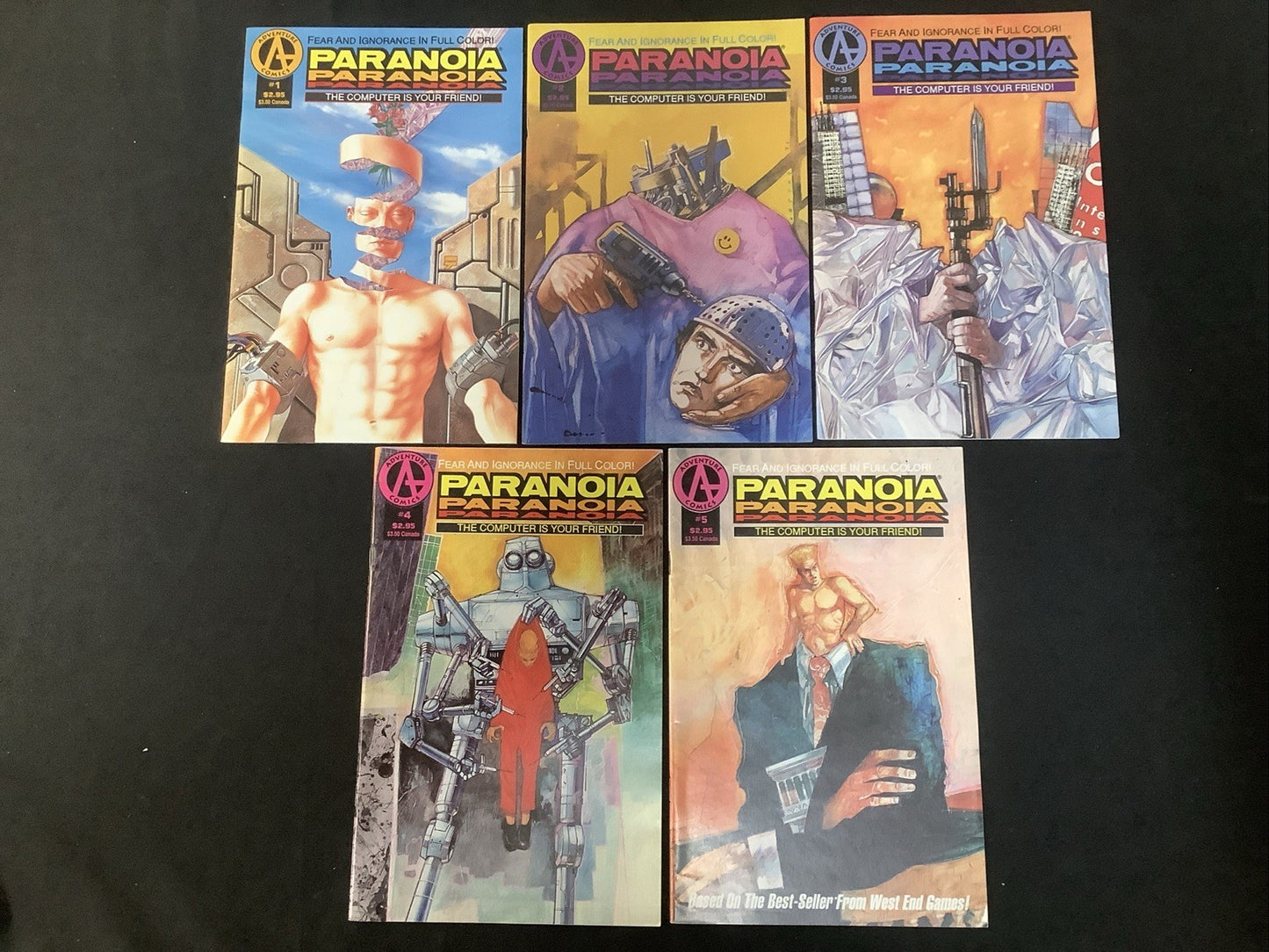 Paranoia #1-5 Comic Lot, Aircel/Malibu Comics, The Computer Is Your Friend