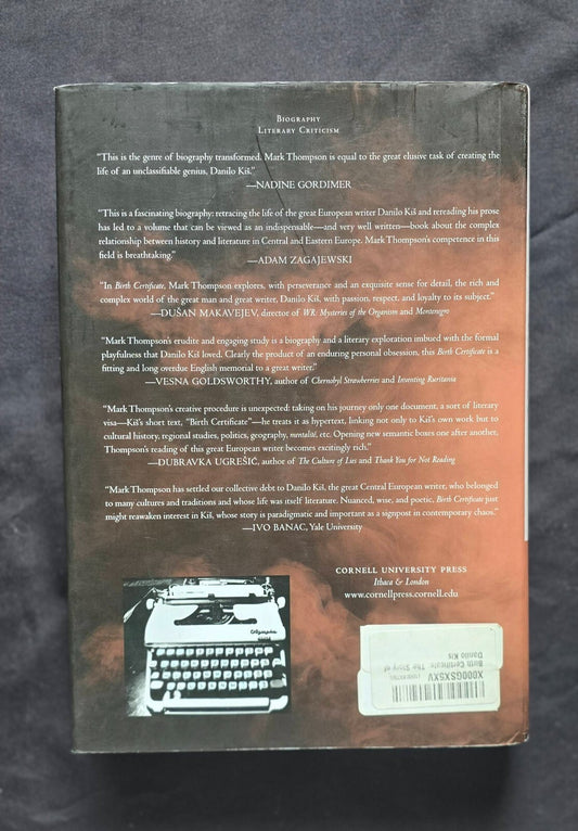 Birth Certificate: The Story of Danilo Kis by Mark Thompson (2013, 1st Ed.) JD