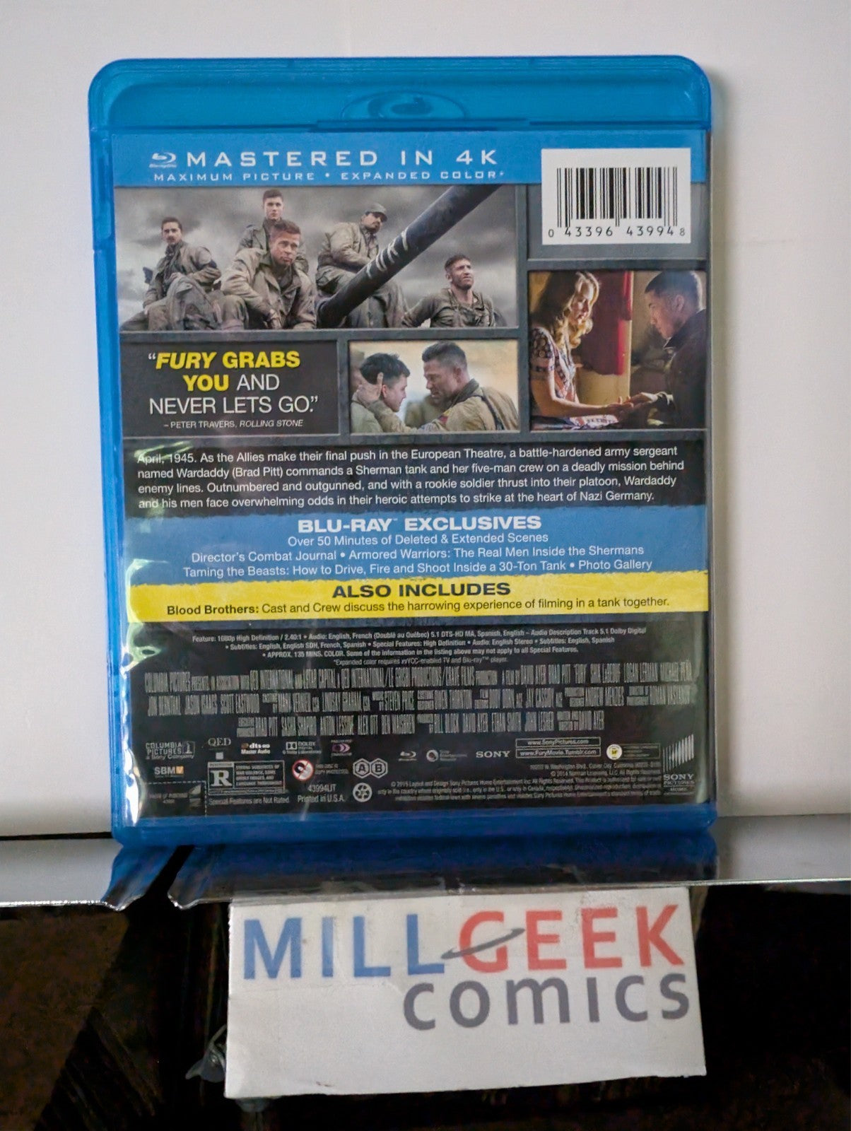 Valkyrie / Fury, Tom Cruise & Brad Pitt, 2 Movie Set (Blu-Ray) Like New -JD