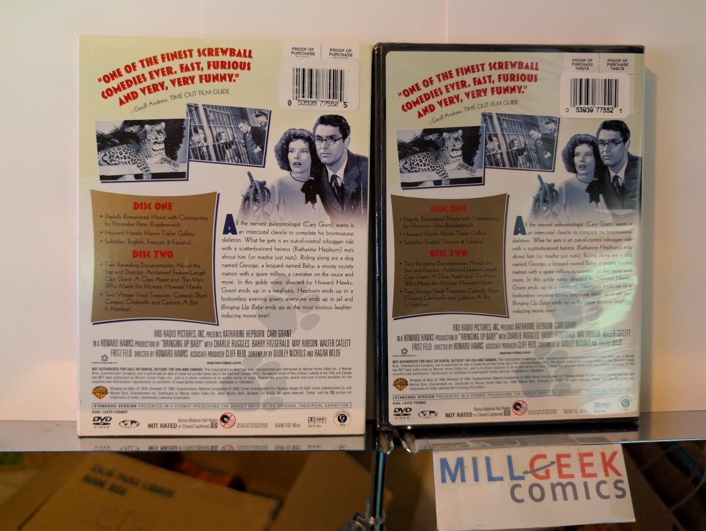 Bringing Up Baby, Katharine Hepburn & Cary Grant (DVD, 1938) -JD