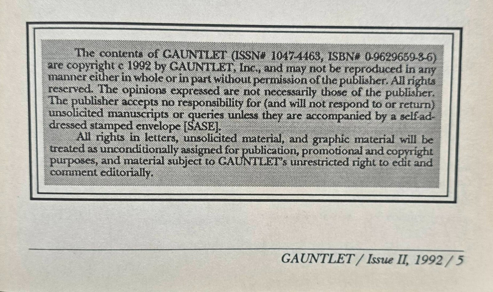 Gauntlet: Exploring The Limits Of Free Expression, Volumes 4-9 (1992-1994) JD