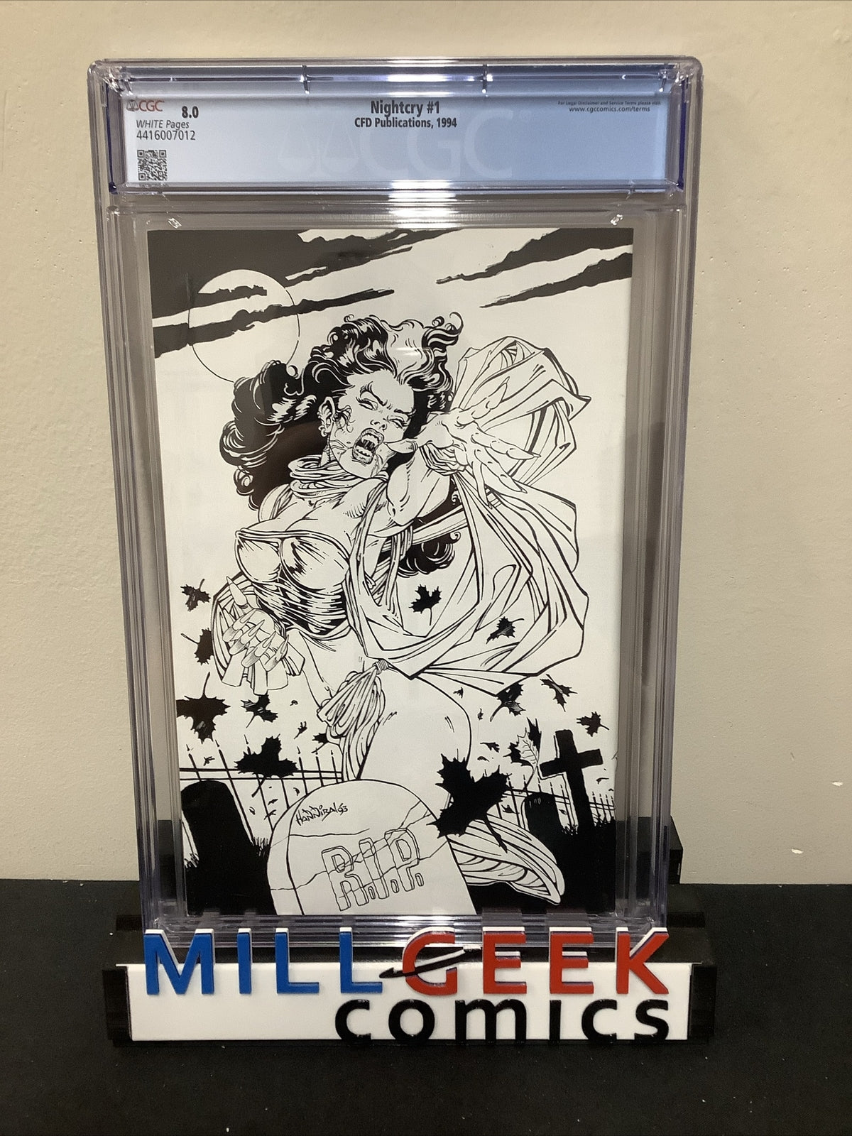 Nightcry #1 CGC Graded 8.0 White Pages, Ed McGuiness, Byron Hill Cover, 1994