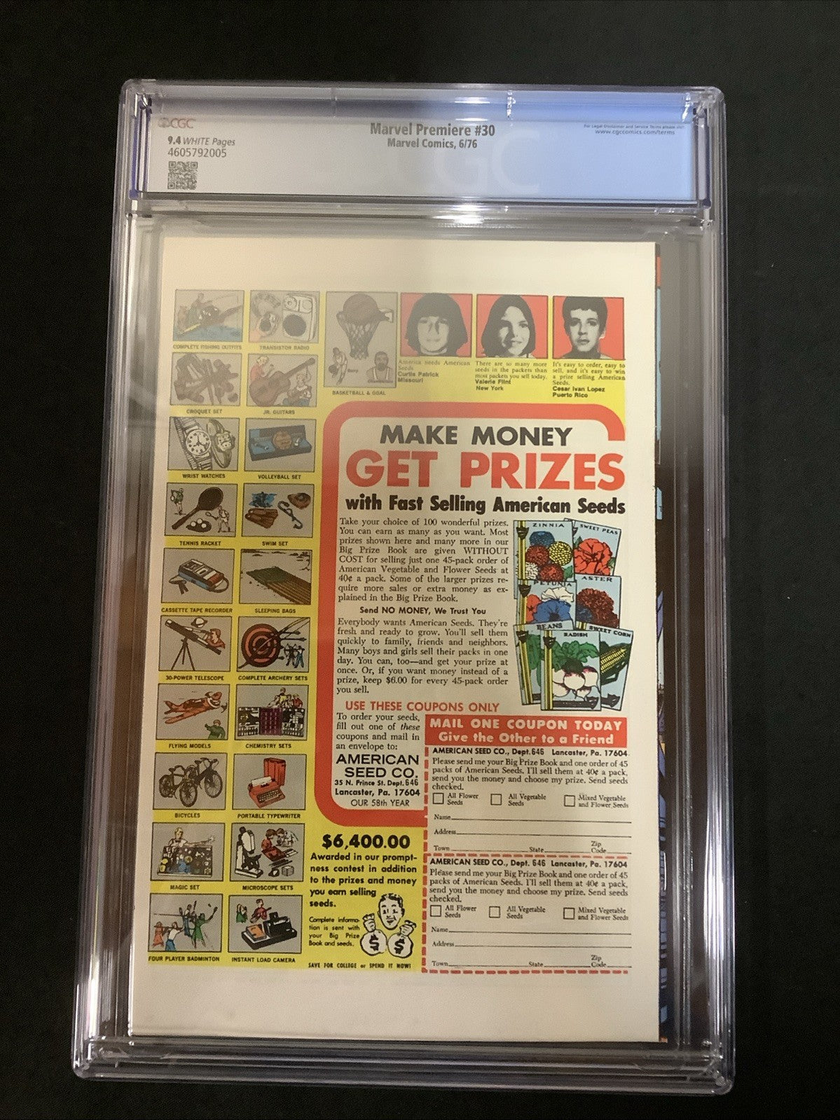 Marvel Premiere #30 (Marvel Comics June 1976) CGC Graded 9.4 (NM) White Pages