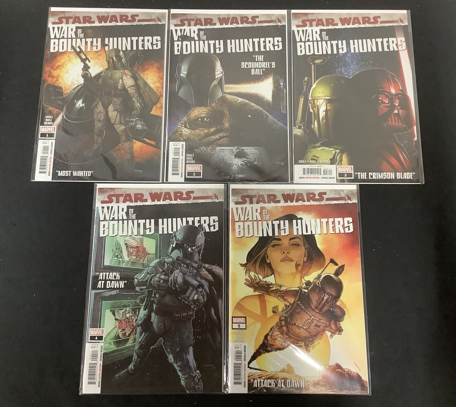 Star Wars War of the Bounty Hunters #1-5 Comic Lot, Marvel, Charles Soule, 2021