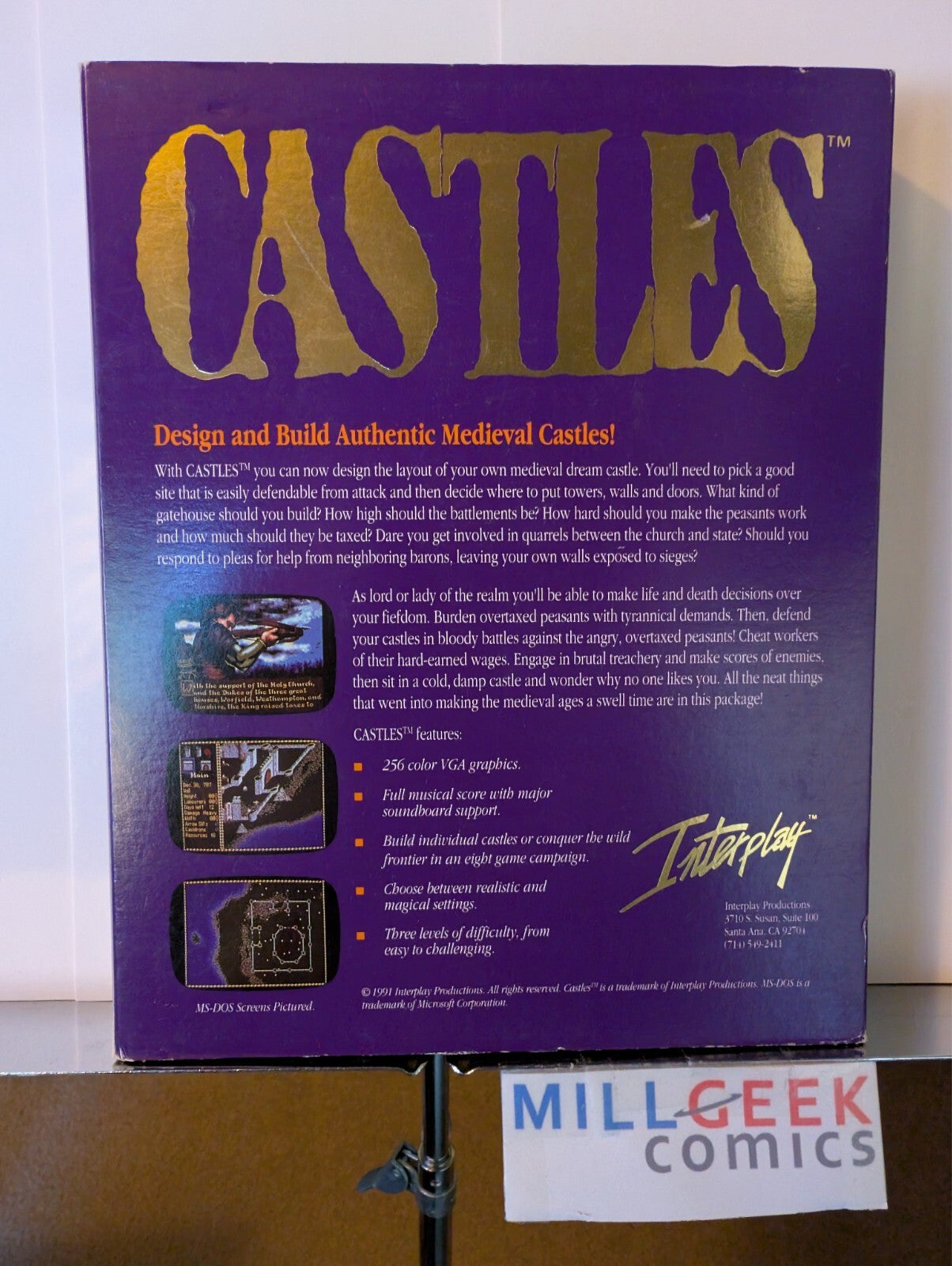 Castles, Interplay, 3.5" discs (1991 Amiga) US Complete Big Box -JD