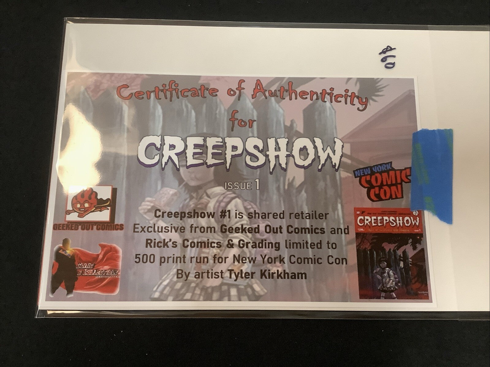 Creepshow #1 Tyler Kirkham, NYCC Exclusive With COA, Limited To 500 Print Run