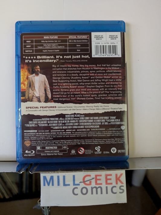 Syriana, George Clooney (Blu-Ray 2005) Like New -JD