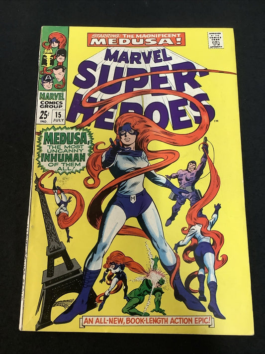 Marvel Super-Heroes #15 (Marvel Comics July 1968) F/VF (7.0) Medusa