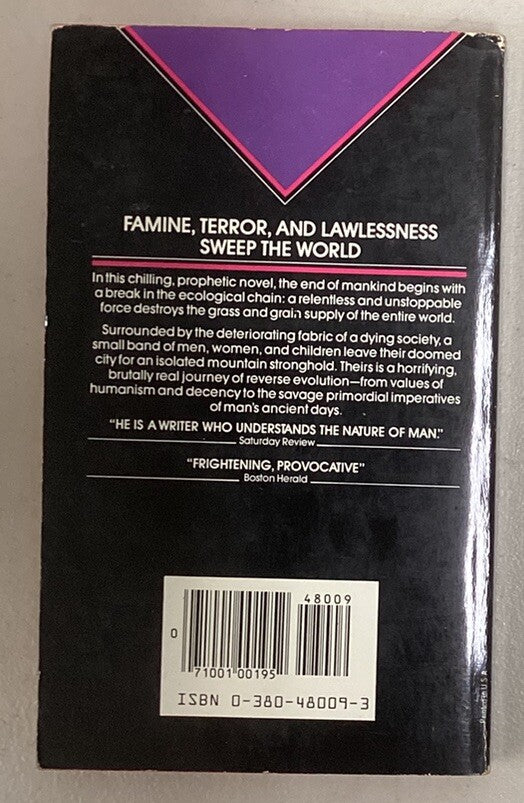 No Blade Of Grass-John Christoper Vintage Horror PB Avon 1st Print 1980  -JD