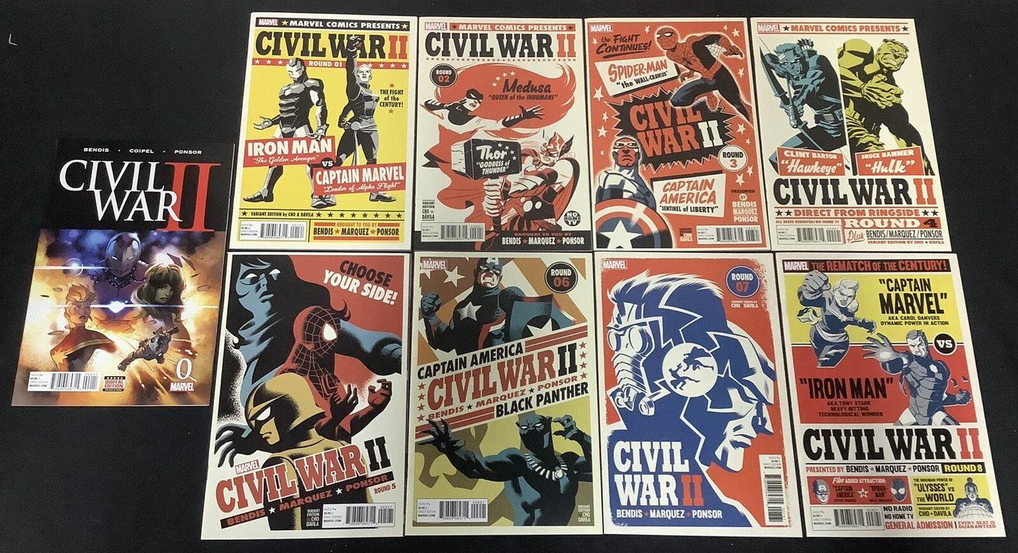 Civil War II #0-8 Complete Comic Event, Cho Variant Covers, Death Bruce Banner
