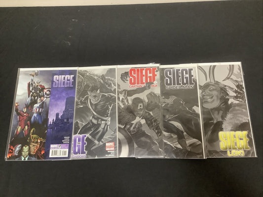 Siege Marvel Comic Bundle (Siege #1 + B&W tie in one shots) see description