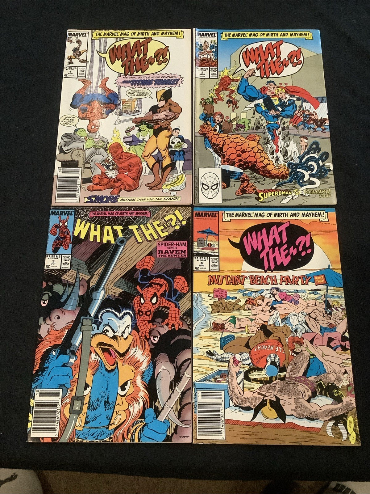 What The-?! #1-4 Comic Lot, Marvel Comics, Superb-Man Vs The Fantastical Four
