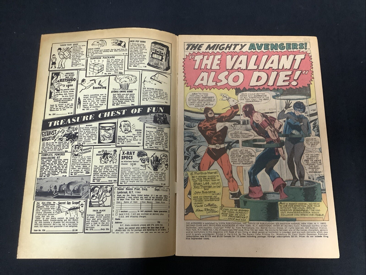 Avengers #44 (Marvel Comics 1967) VG/F (5.0) Cover Detached Top Staple