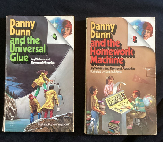 Danny Dunn And The Universal Glue + And The Homework Machine,PB, 1st Edition -JD