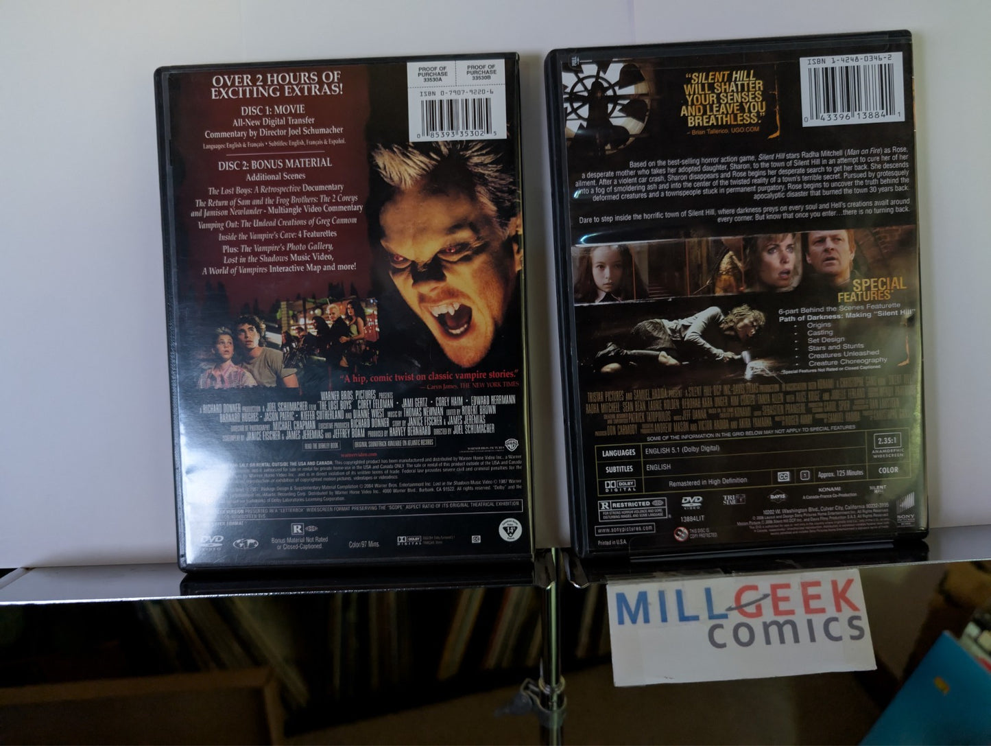 The Lost Boys / Silent Hill, 2 Movie Set (DVD) Like New -JD