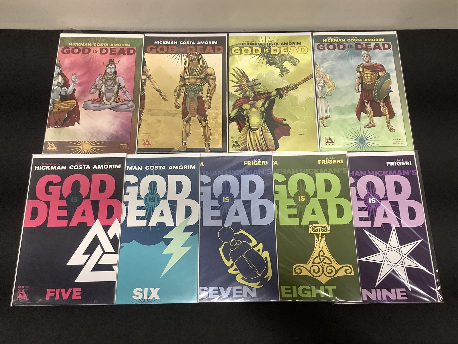 God Is Dead #1-9 Comic Lot, #1,2,4 Incentive Variants, Jonathan Hickman, Avatar