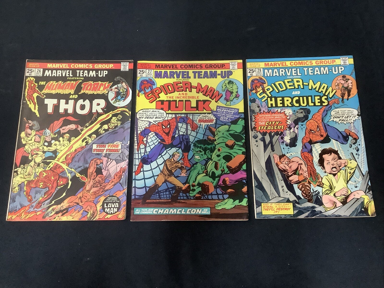 Marvel Team-Up #26-28 Comic Lot, Spider-Man And Thor/Hulk/Hercules
