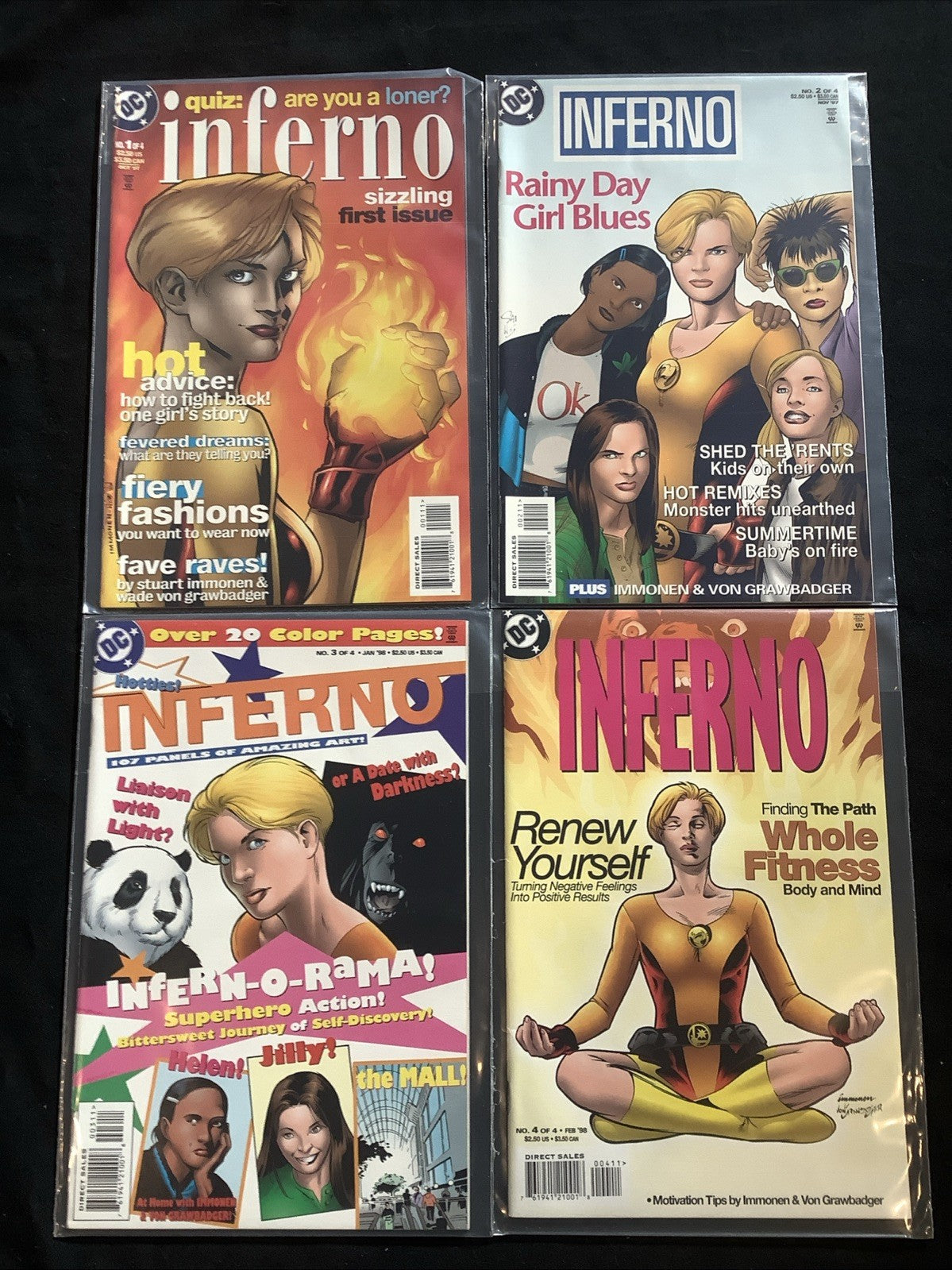 Inferno #1-4 Complete Comic Set, DC Comics, Stuart Immonen, 1997