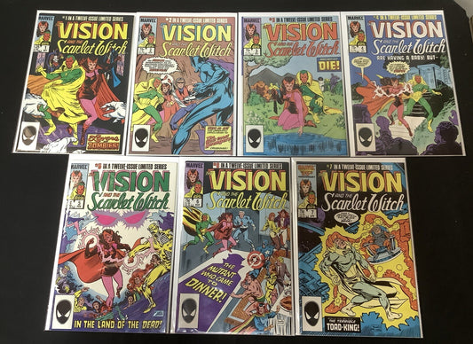 Vision and the Scarlet Witch #1-7 Comic Lot, 1st App Of Illusion And Glamour