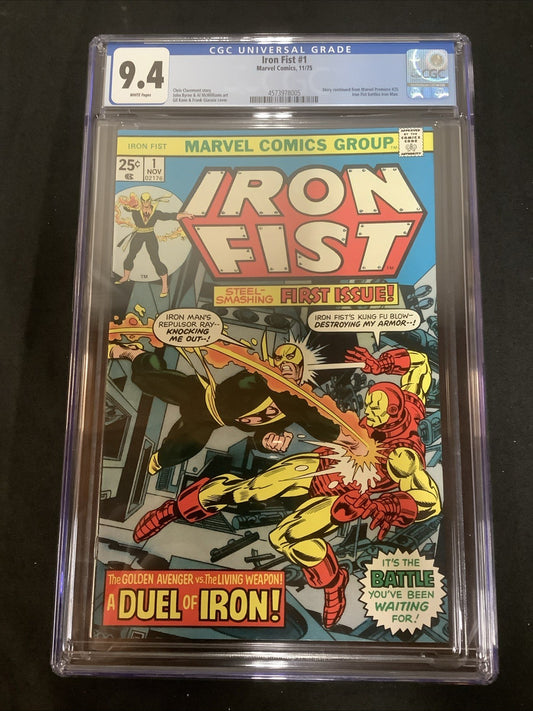 Iron Fist #1 (Marvel Comics November 1975) CGC Graded 9.4 (NM) White Pages