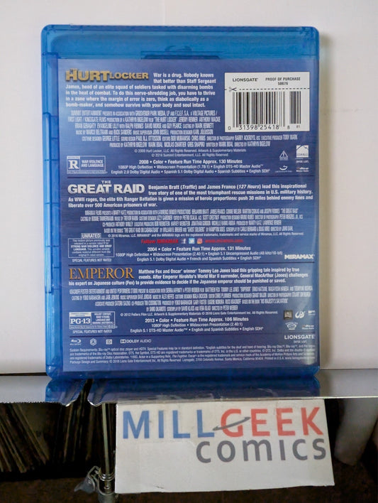 The Hurt Locker, The Great Raid, Emperor, 3 Movie Set (Blu-Ray) -JD