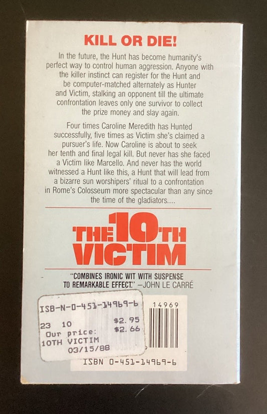 THE 10TH VICTIM By Robert Sheckley Signet 1987 1st Print Vintage PB  JD