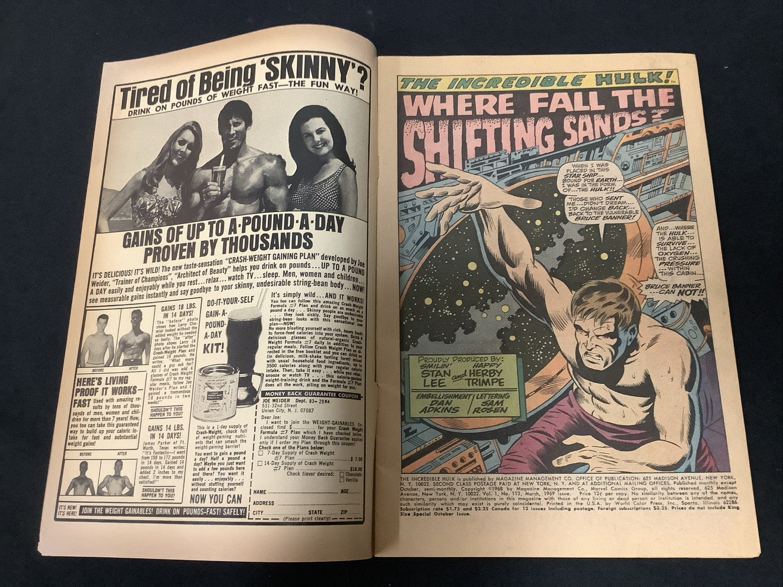 The Incredible Hulk #113 (Marvel Comics March 1969) Fine+ (6.5) Vs. Sandman