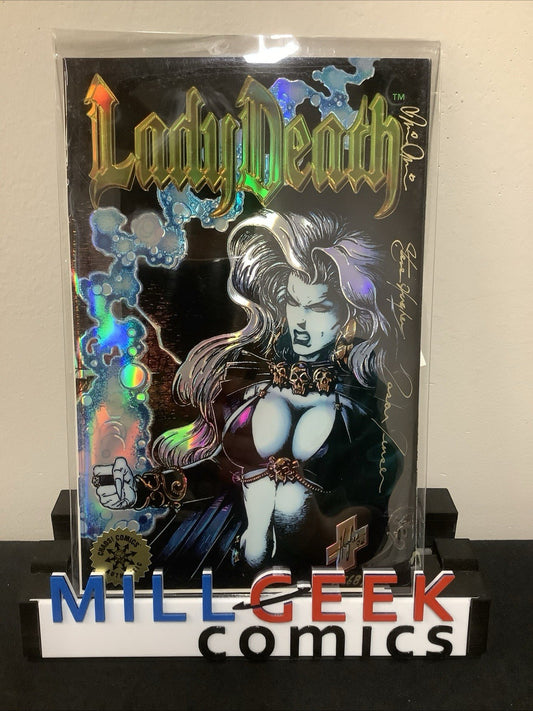 Lady Death II: between Heaven & Hell #1 Refractor Edition, Triple Signed W/ COA