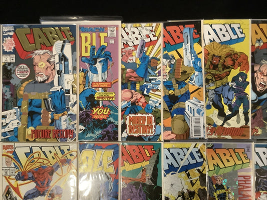 Cable #1-23 & #-1 Comic Lot, Marvel Comics, Gold Embossed Cover, 1st App Marrow