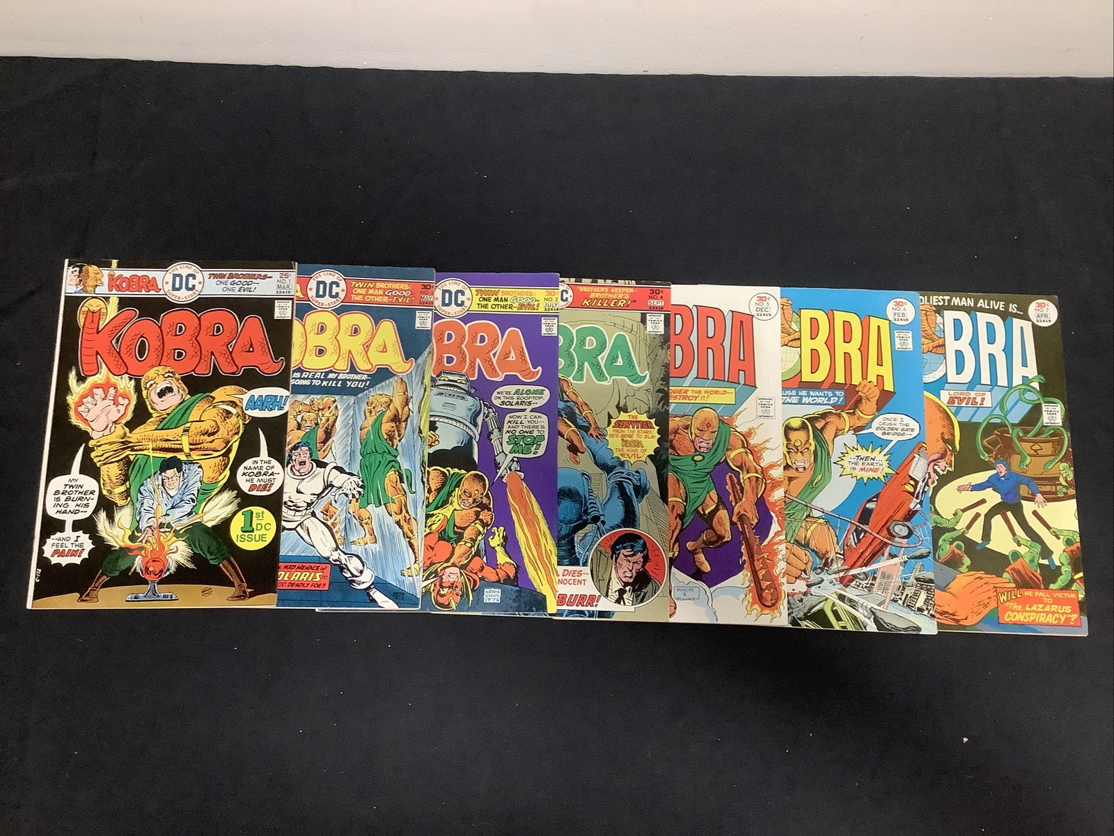 Kobra  #1-7 ~ Lot of 7 Comics ~ DC 1976-1977