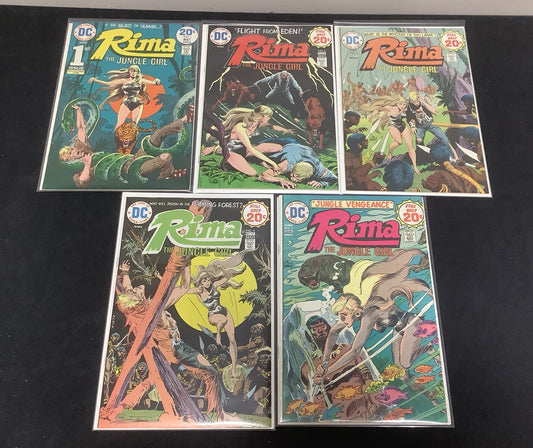 RIMA THE JUNGLE GIRL #1-5 Comic Lot, DC Comics, Joe Kubert, 1st Appearance Rima