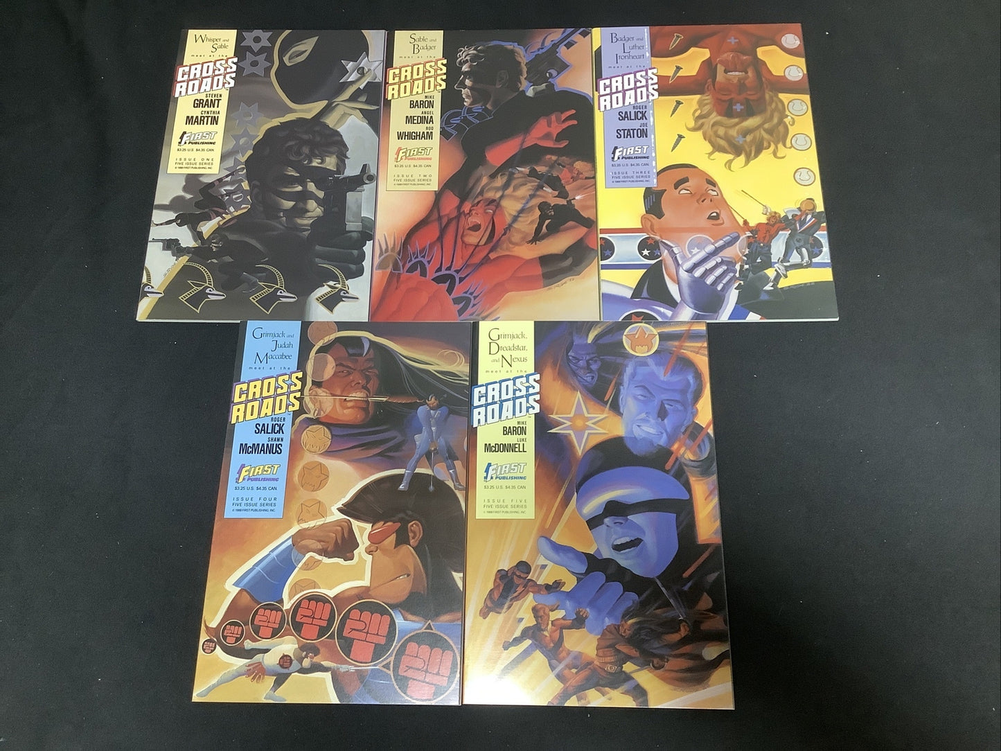 CrossRoads #1-5  Complete Comic Set, First Publishing, Prestige Format, 1988