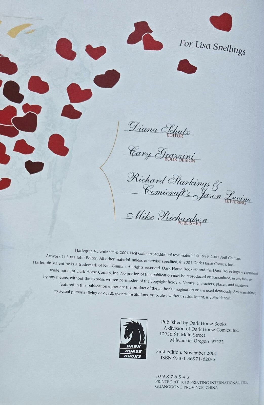 Harlequin Valentine - Hardcover By Neil Gaiman & John Bolton 1st Ed (Nov 2001)