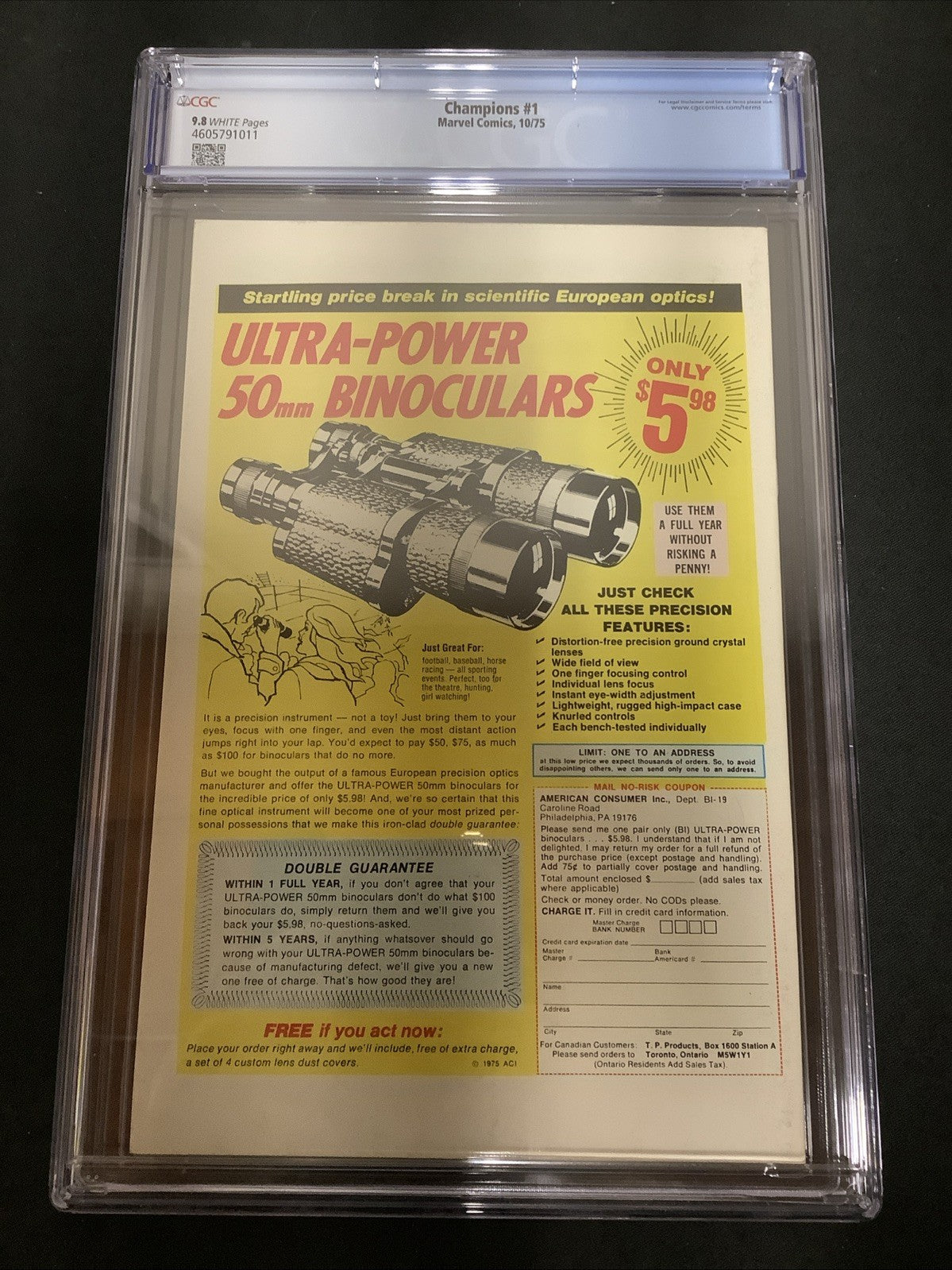 The Champions #1 (Marvel Comics October 1975) CGC Graded 9.8 (NM/M) White Pages