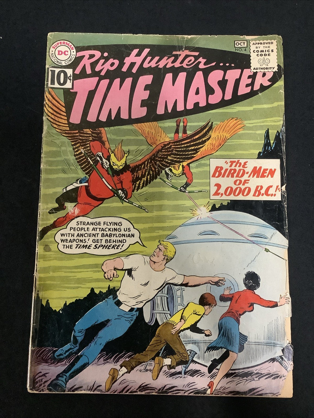 Rip Hunter...Time Master #4 (DC Comics Sep-Oct 1961) 3.0 (G/VG) 3” Tape On Spine