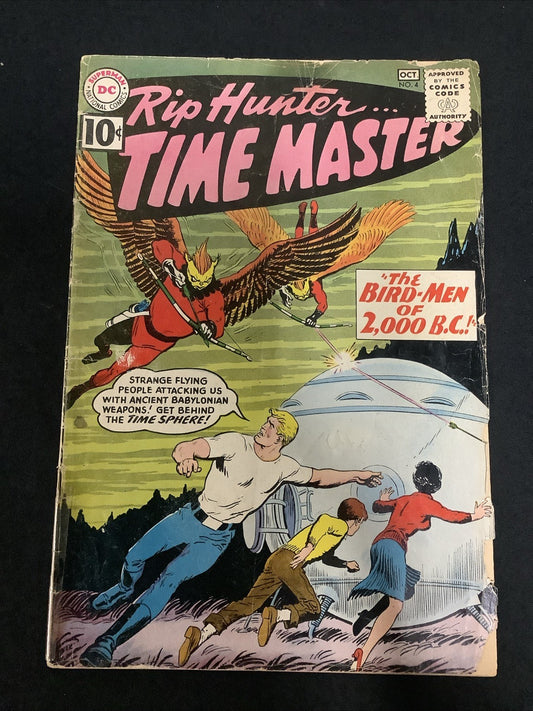 Rip Hunter...Time Master #4 (DC Comics Sep-Oct 1961) 3.0 (G/VG) 3” Tape On Spine
