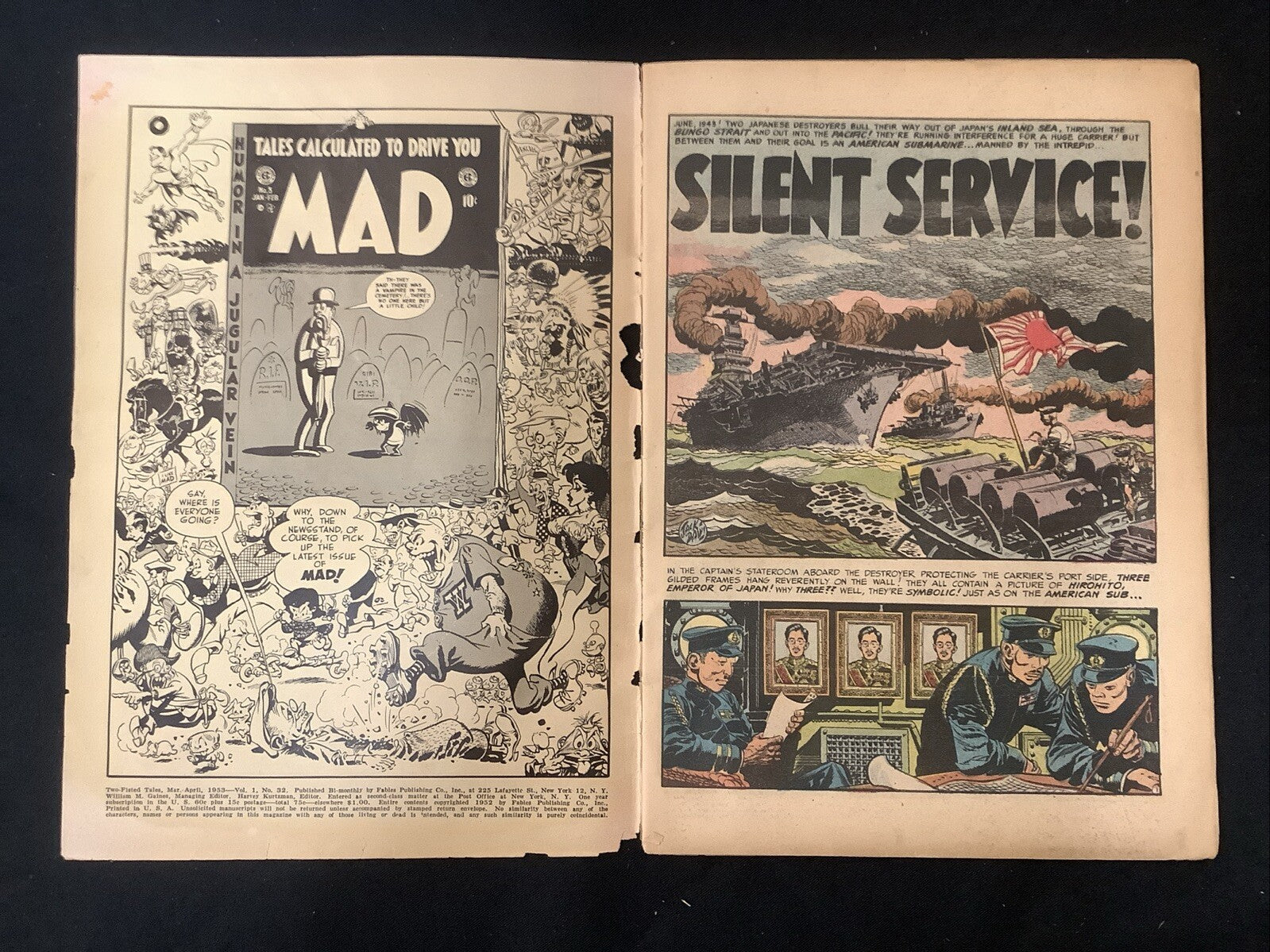 Two-Fisted Tales #32 (1953) VG (4.0) Spine Splits Totaling 2.5”, Jack Davis