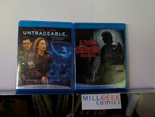 Untraceable / Carlito's Way, 2 Movies (Blu-Ray) Like New -JD