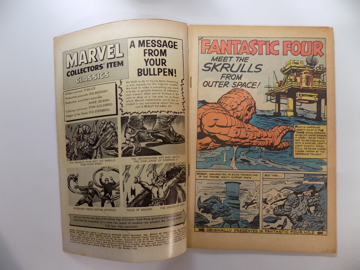 Marvel Collectors' Item Classics #1 Very Good 1965